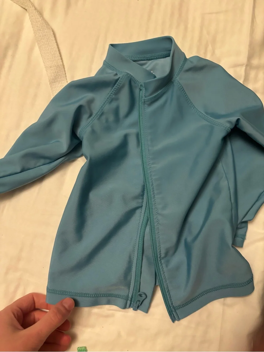 Kids Light Blue Swim Rashguard Zip up 2T